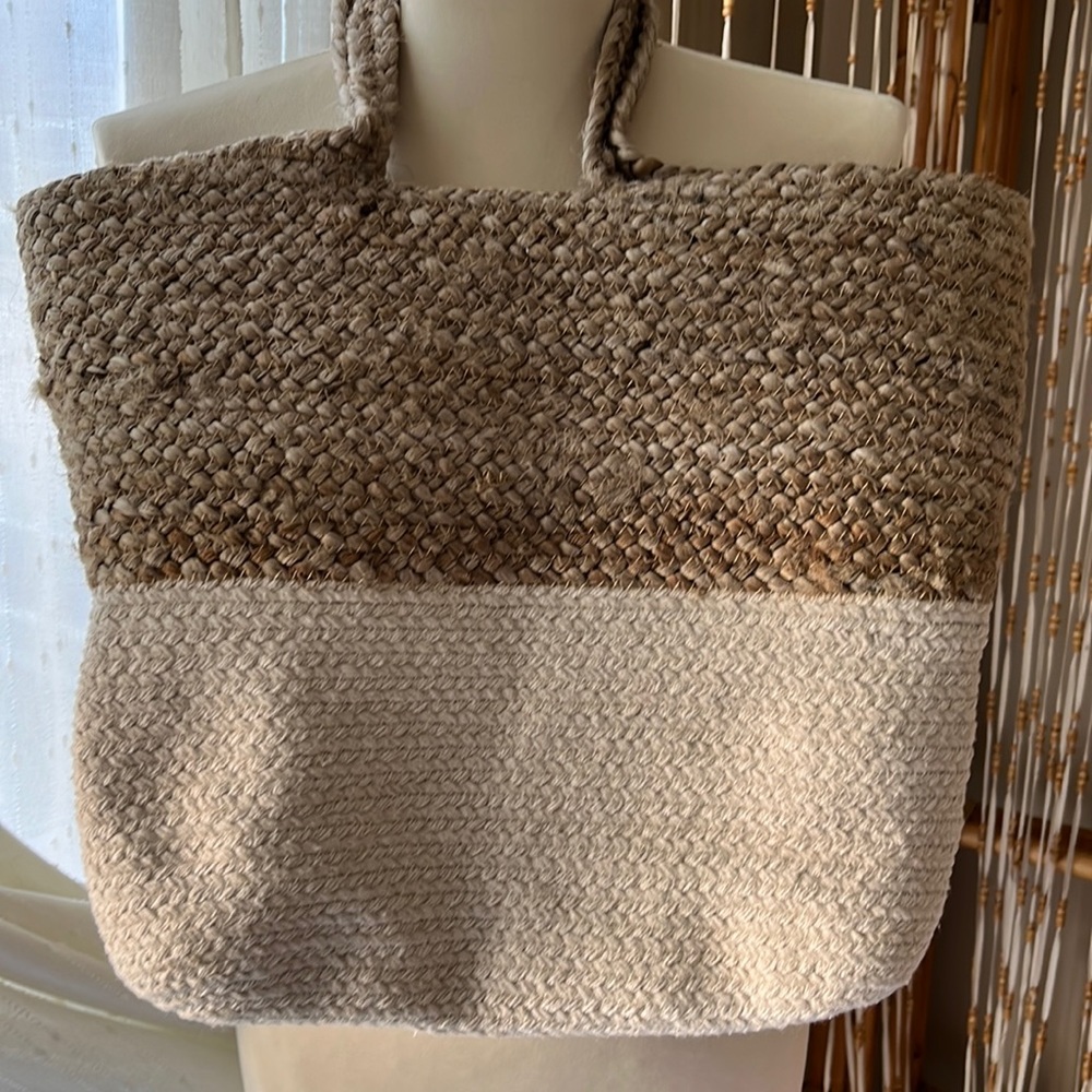 From The Royal Standard comes this two-tone jute tote bag